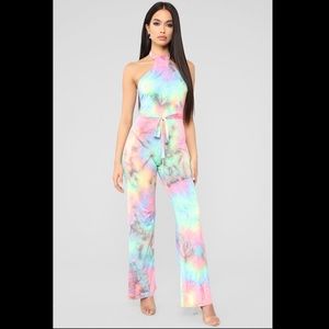 Tie dye jumpsuit NWOT